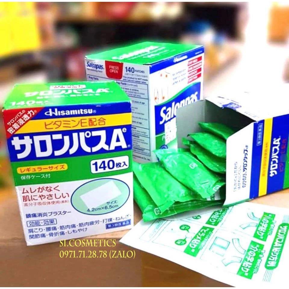 [ Có tách lẻ ] Cao dán Salonpas Hisamitsu nội địa Nhật (Hộp 140 miếng)