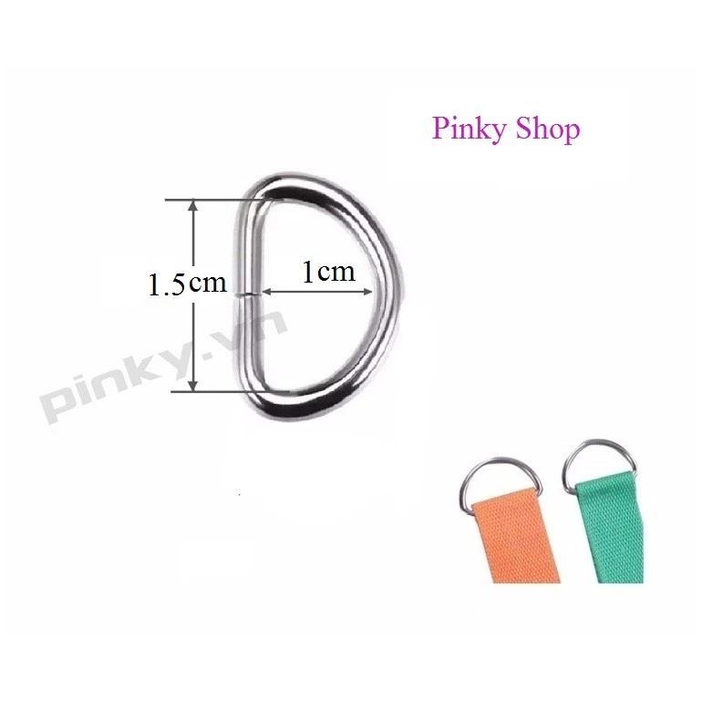 [ Giá sỉ ] Khoen chữ D, khoen D, móc D 1.5cm màu bạc phụ kiện làm túi xách và đồ handmade Pinky Shop mã KDB1.5