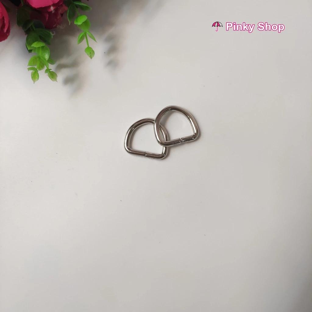 [ Giá sỉ ] Khoen D, Khoen chữ D, móc D 2.5cm màu bạc loại dày phụ kiện làm túi xách và đồ handmade Pinky Shop mã KDB25-1