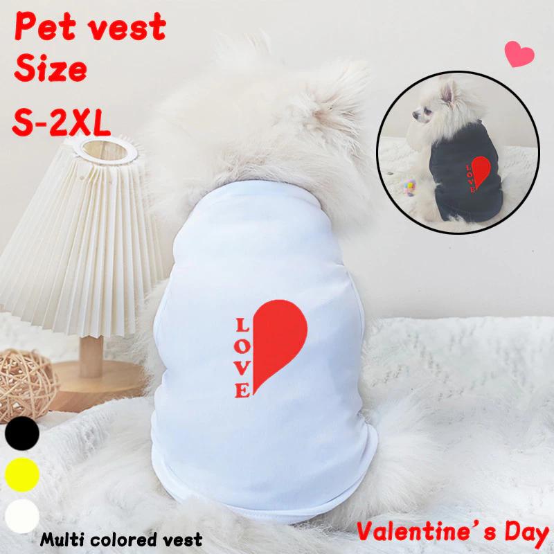 ✨ Hàng MỚI ✨ Áo vest chó tình yêu in hình thời trang s-2XL dành cho các cặp đôi, đi chơi ngày lễ tình nhân, quần áo cho chó