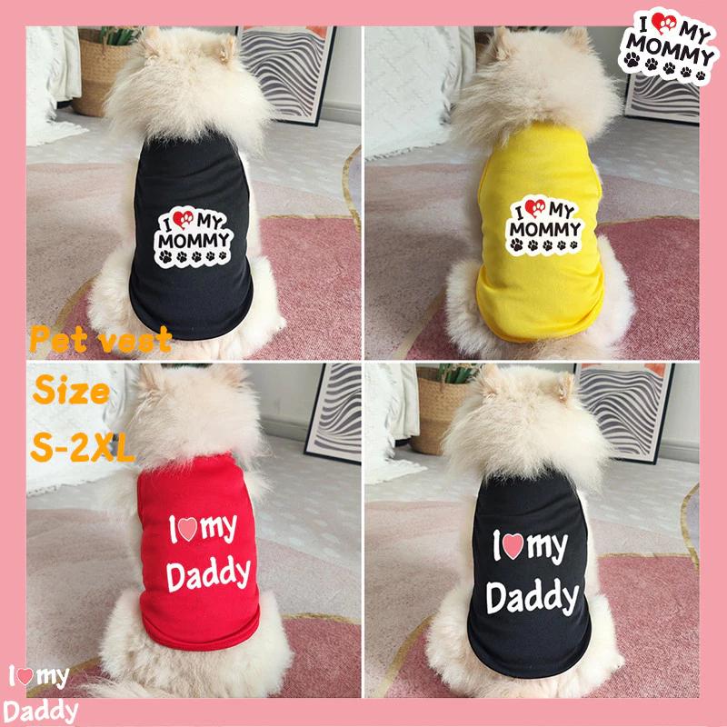 ✨ Hàng Mới Về ✨ Quần Áo Thú Cưng S-2XL Nhiều Màu Tình Yêu Mẹ Và Bố In Hình Tank Top Hoàn Hảo Cho Chó Mèo Nhỏ Và Vừa