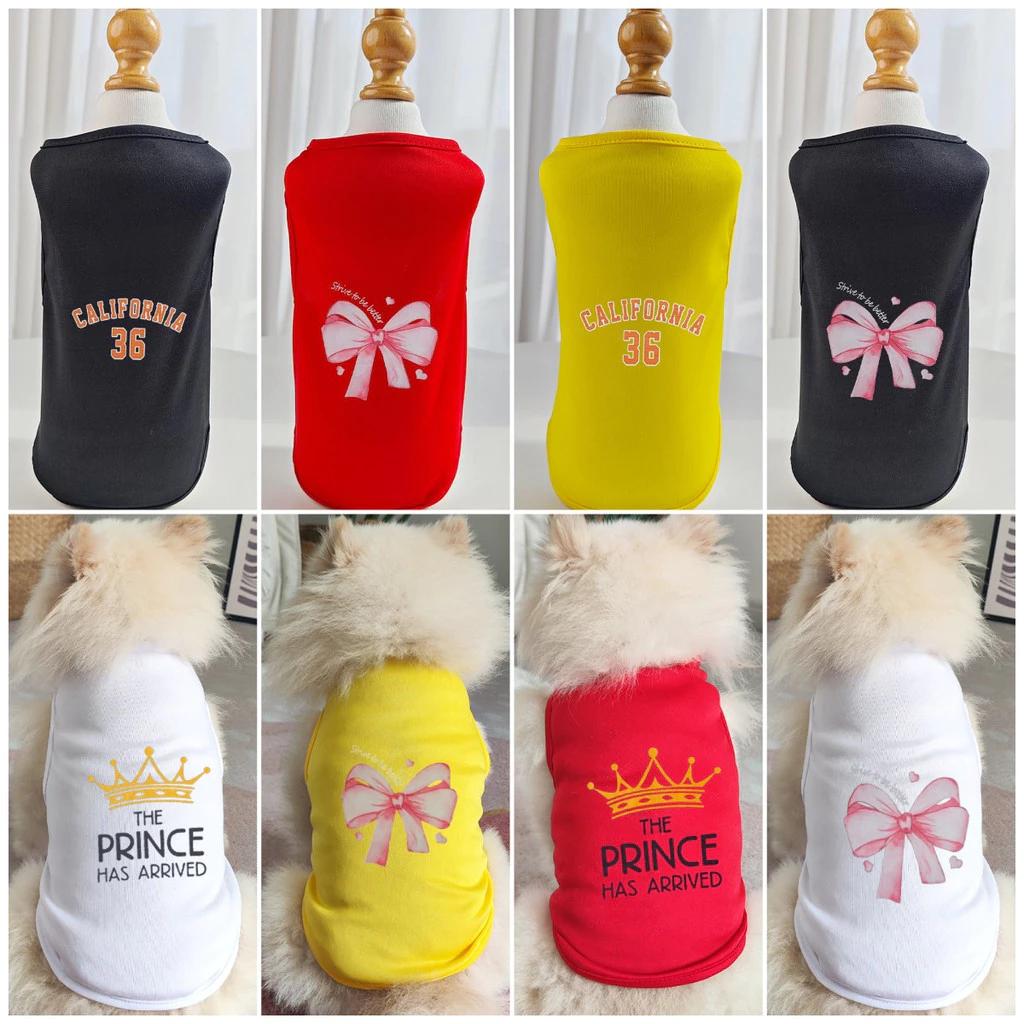 ✨ Hàng Mới Về ✨ S-2xl Áo cho chó mèo cỡ nhỏ và vừa có nơ nhiều màu Áo bình chứa họa tiết dễ thương, thoải mái và hợp thời trang