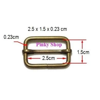 [ Rẻ vô địch ] Khoen tăng giảm chữ nhật 2.5cm màu đồng loại tốt tăng giảm dây đeo túi xách balô Pinky Shop mã KTGD2.5
