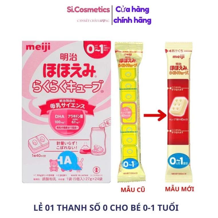 [ Tách lẻ ] Thanh sữa (lẻ) Meiji Nhật số 0 và 1 (27g)