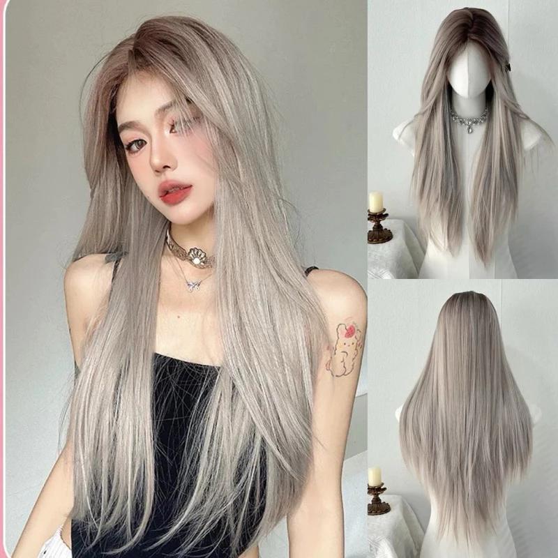 ? TẶNG LƯỚI TRÙM? TÓC NGUYÊN ĐẦU NHUỘM OMBER NÂU KHÓI BẠCH KIM SANG CHẢNH