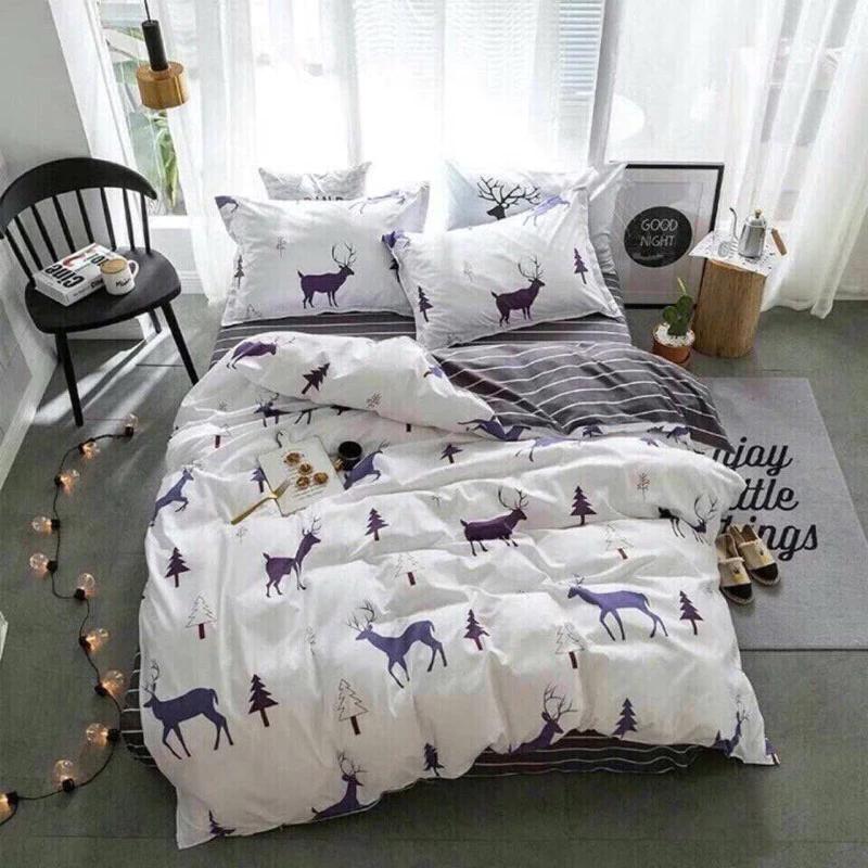 [ Thanh lý ] Bộ vỏ chăn ga giường và 2 vỏ gối 5 món cotton poly cao cấp hàng loại 1