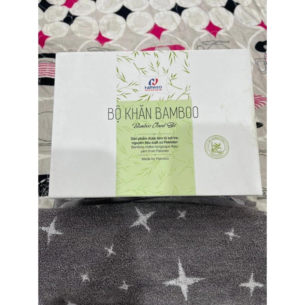 [ Xả lỗ ] Bộ khăn bambo Hanvico 100% cotton sợi dệt tre