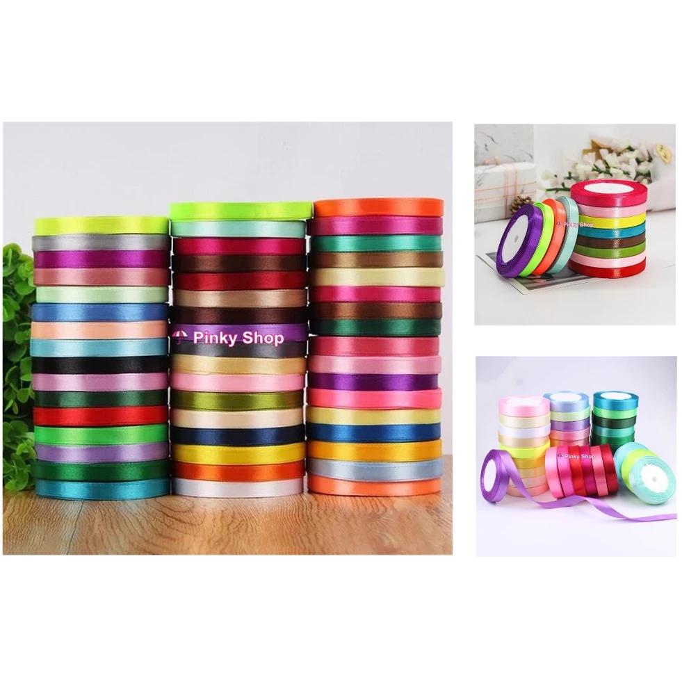 [1 Cuộn] Ruy băng lụa Satin 1cm giá rẻ nhiều màu làm phụ kiện handmade Pinky Shop mã RBL01CM