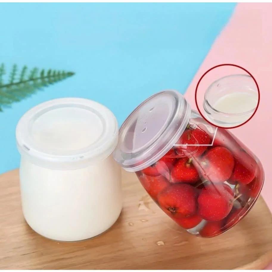 1 Hũ thủy tinh làm sữa chua, yaourt, pudding, panna cotta 100ml nắp nhựa