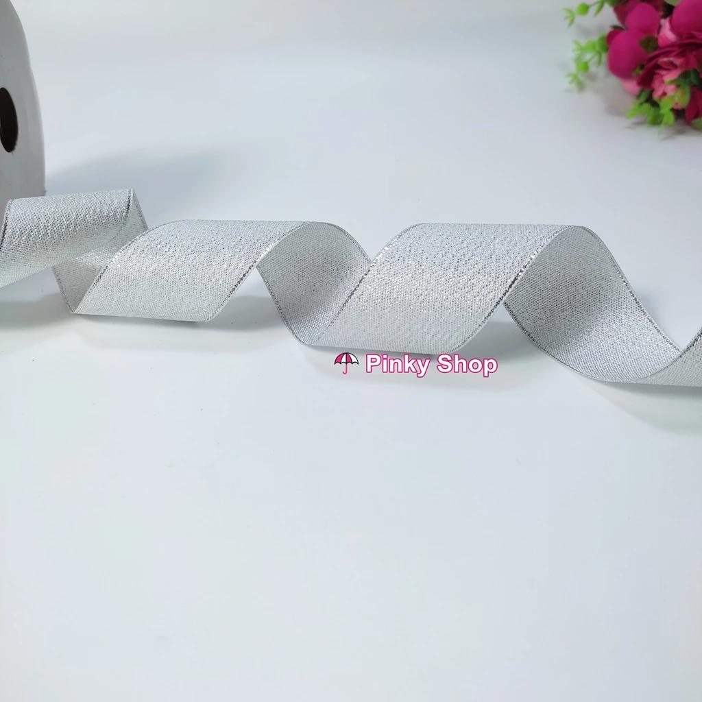 [1 mét] Ruy băng kim tuyến 4cm viền lấp lánh 1 mét nhiều màu giá rẻ loại tốt gói quà trang trí decor Pinky Shop