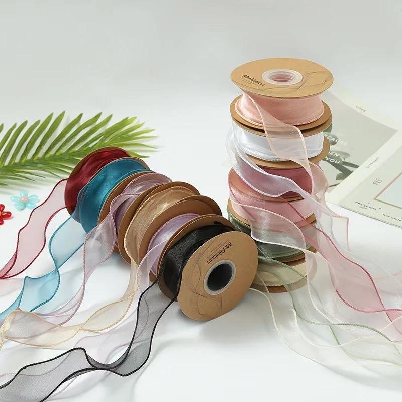 (1 mét) Ruy băng vải voan viền sóng 4cm trang trí, gói quà, thắt nơ, bó hoa cực đẹp lung linh