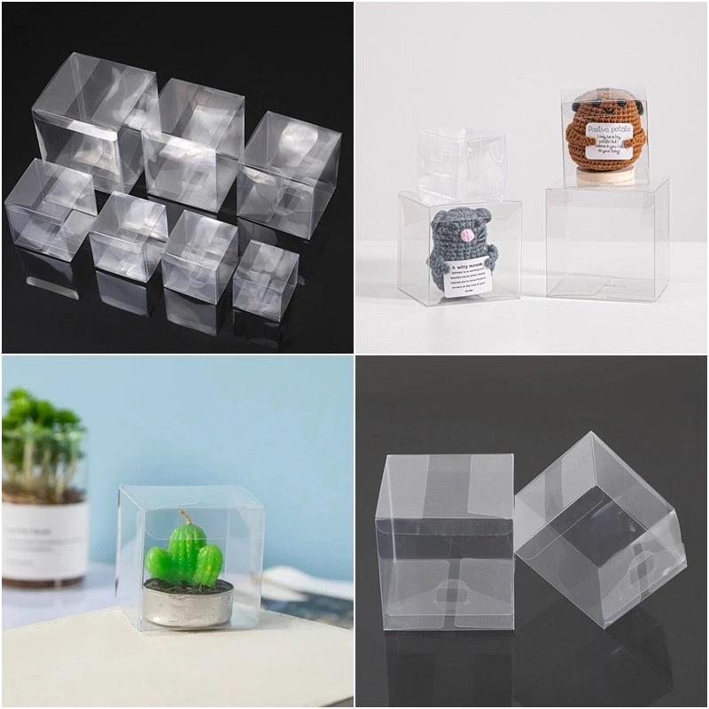 10 chiếc Hộp đóng gói trong suốt PVC Hình vuông Hộp quà tặng Tổ chức đóng gói quà tặng