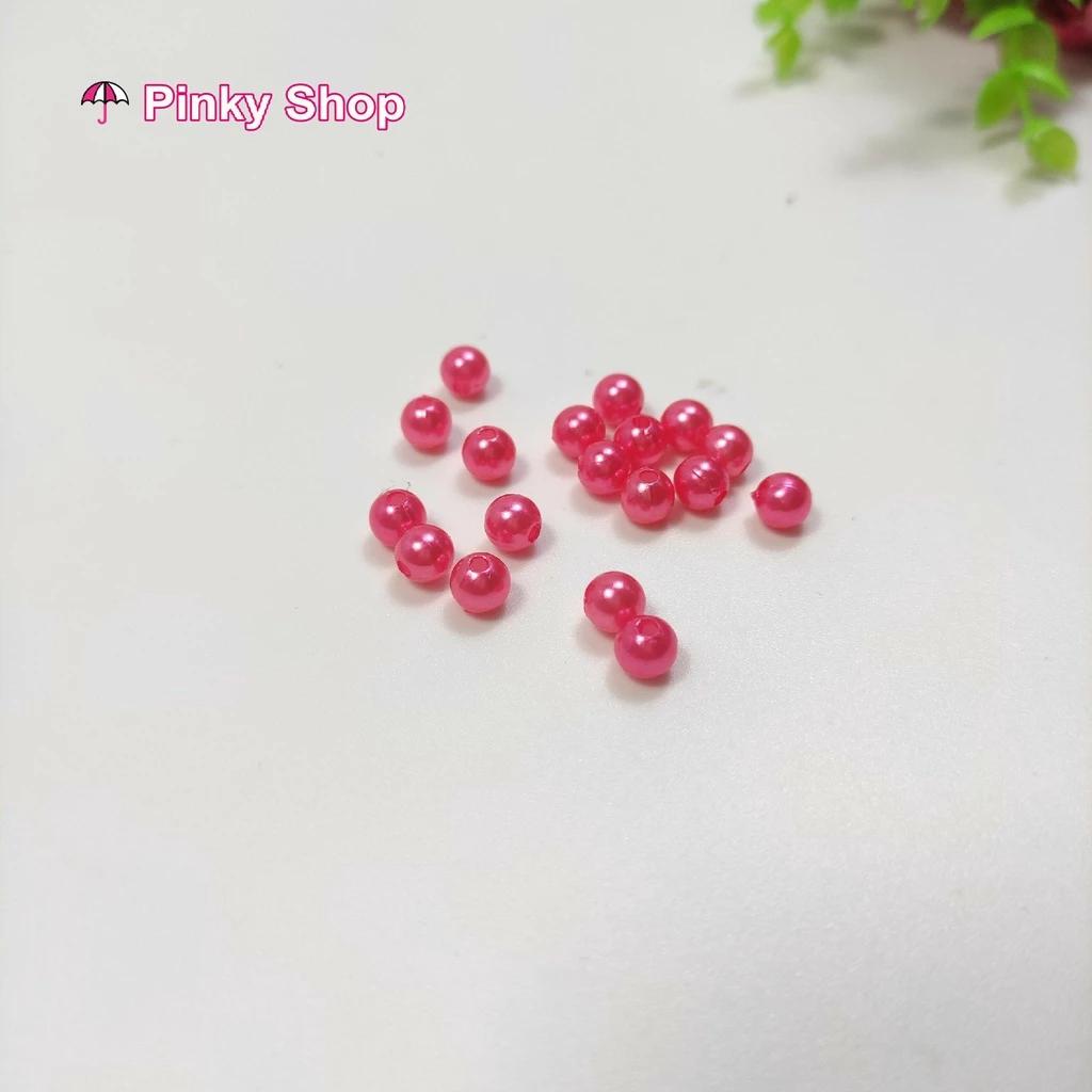 1kg Hạt cườm ngọc trai 6mm 8mm nhiều màu có lỗ xỏ 2 đầu loại tốt làm trang sức phụ kiện handmade Pinky Shop