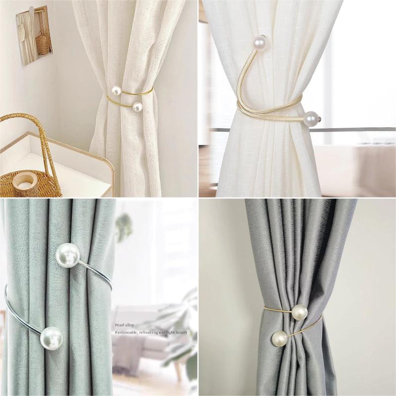 2 Cái / 1 Hiện Đại Tối Giản Rèm Thắt Lưng Xoắn Ngọc Trai Rèm Giá Đỡ Thời Trang Rèm Kẹp