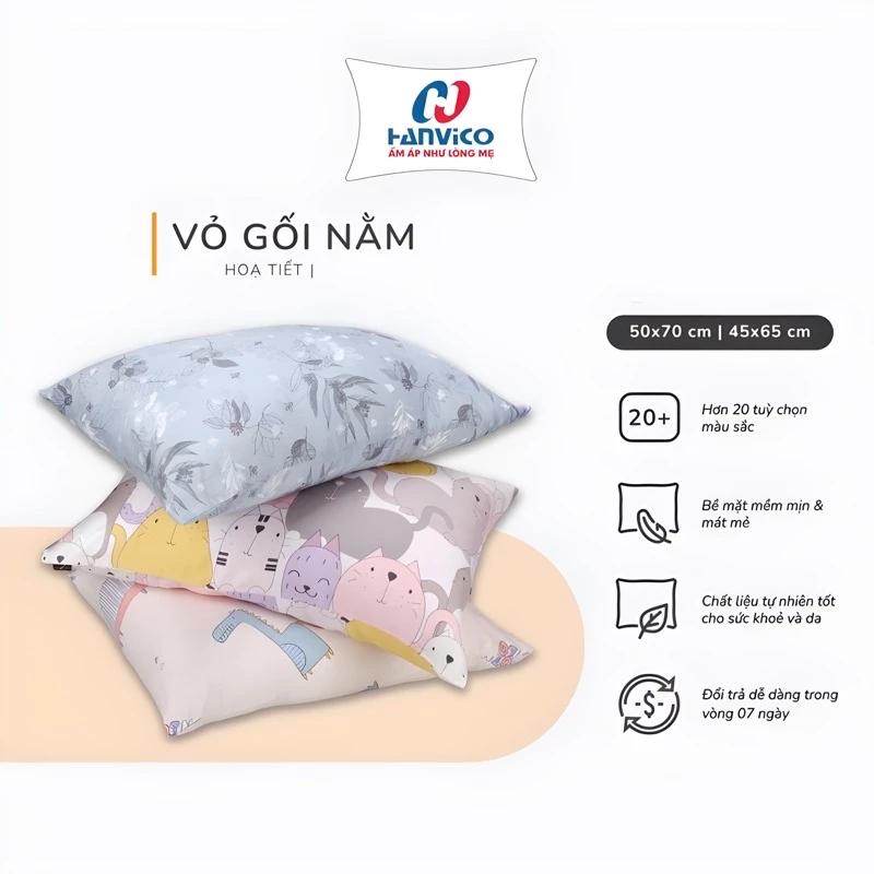 2 Vỏ Gối Nằm 45*65cm Hanvico Blue Sky 100% cotton cao cấp