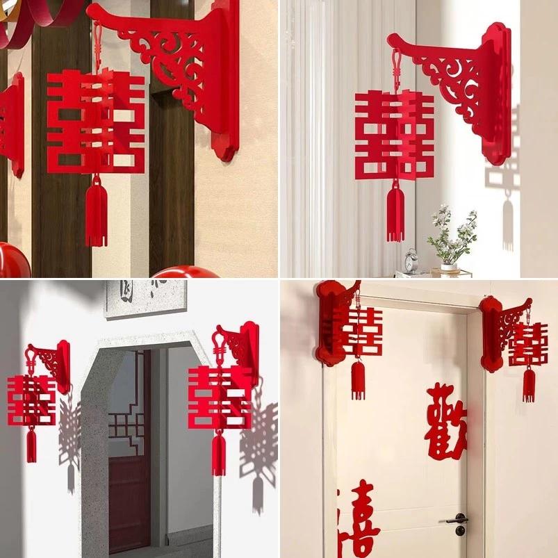 3d Trang Trí Cửa Đám Cưới Đôi Hạnh Phúc Treo Đèn Lồng Trang Trí Tiệc