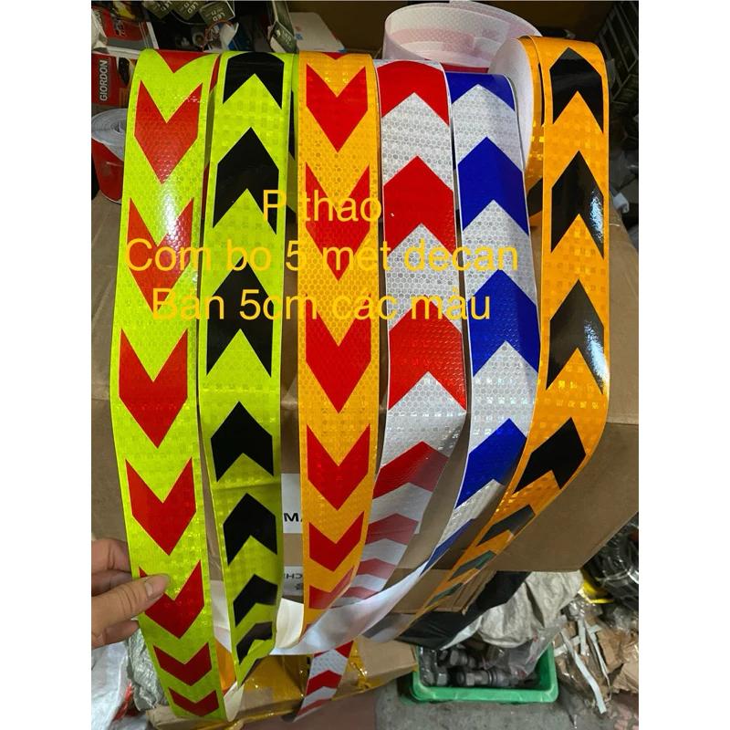5 mét decal phản quang bản rộng 5cm các mà com bo 5 mét ) gắn cảnh báo xe, dẫn lối