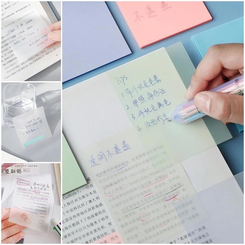 50 Tờ Giấy Dán Chống Thấm Nước Trong Suốt Ghi Nhớ Nhãn Giấy Dán Đồ Dùng Học Tập