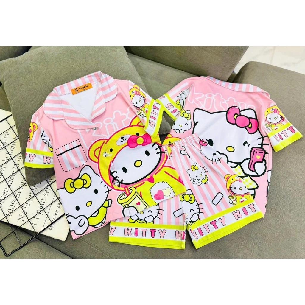 8-40kg Đồ bộ bé gái đồ bộ Pijama thun lạnh cao cấp dày mịn mát in hình 3D HOT TREND được các bé yêu thích