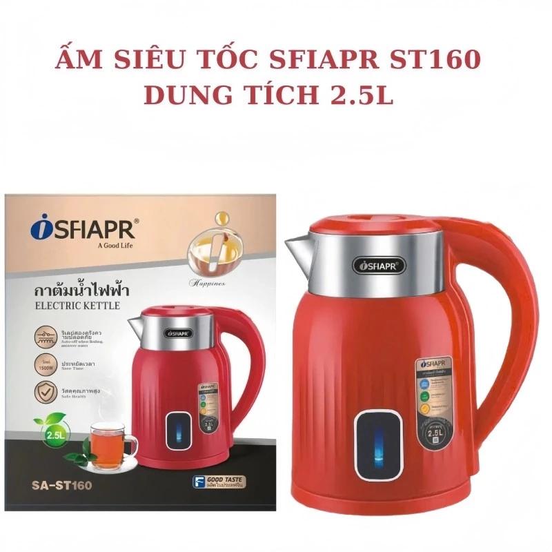 Ấm Đun Nước Siêu Tốc, Bình Đun Nước Giữ Nhiệt SFIAPRT ST160 Inox Vỏ Nhựa Dung Tích 2.5 lít - Dung tích thực tế 1.8L
