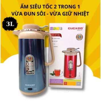 Ấm Siêu Tốc Giữ Nhiệt CUCKOO ST30, Ấm Đun Nước Siêu Tốc Inox 304 Vỏ Nhựa Cao Cấp Dung tích 3L - Công Suất 1500W