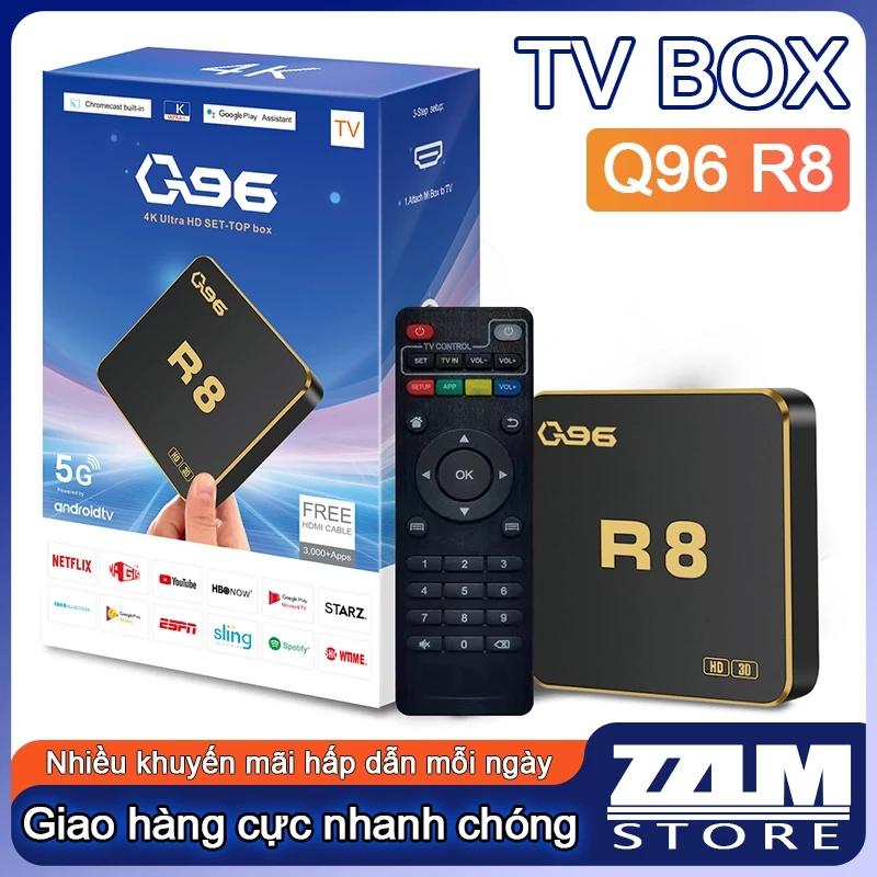 Android TV Box Q96 R8 Android 10.0 bản 16GB+256GB Tiếng Việt 2.4G Dual WiFi,Hiển thị hình ảnh 4K Sắc nét,Phụ Kiện Đầy Đủ