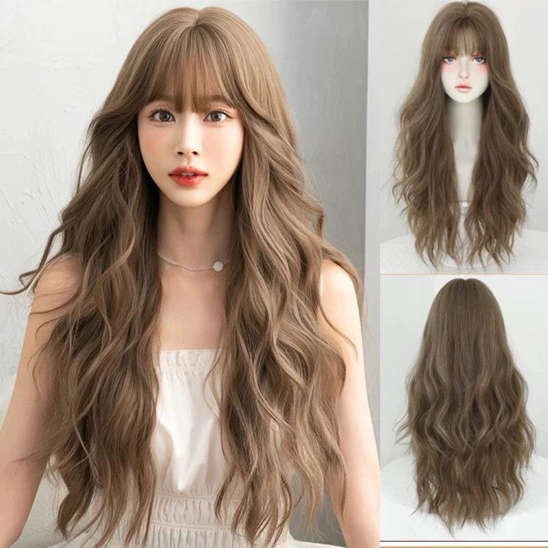 [Ảnh thật] Bộ xoăn sóng nước tóc giả cho nữ tặng lưới trùm tóc thật
