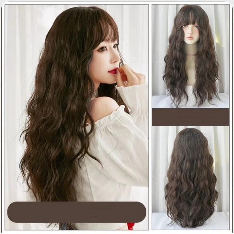 [ẢNH THẬT, CLIP] TÓC GIẢ BỘ XOĂN SÓNG NƯỚC DÀI TẶNG LƯỚI TRÙM