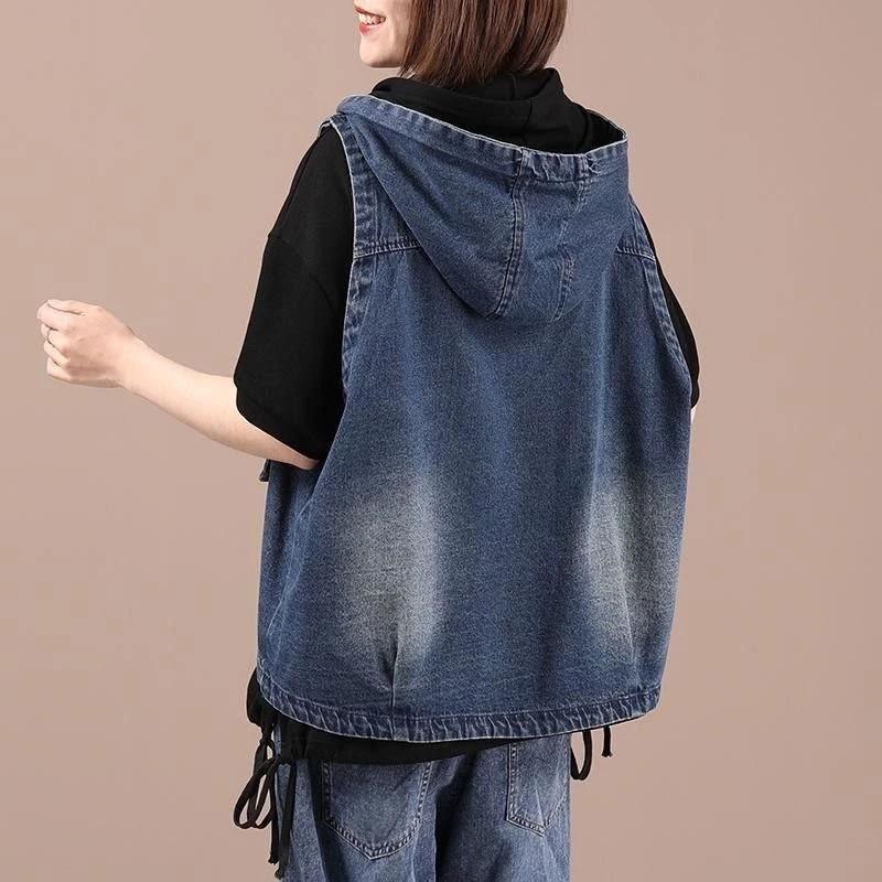 Áo gi lê bò kiểu Tây cỡ to nữ liền mũ mẫu mới xuân thu rộng rãi phong cách Hàn Quốc áo khoác kéo khóa cho nữ