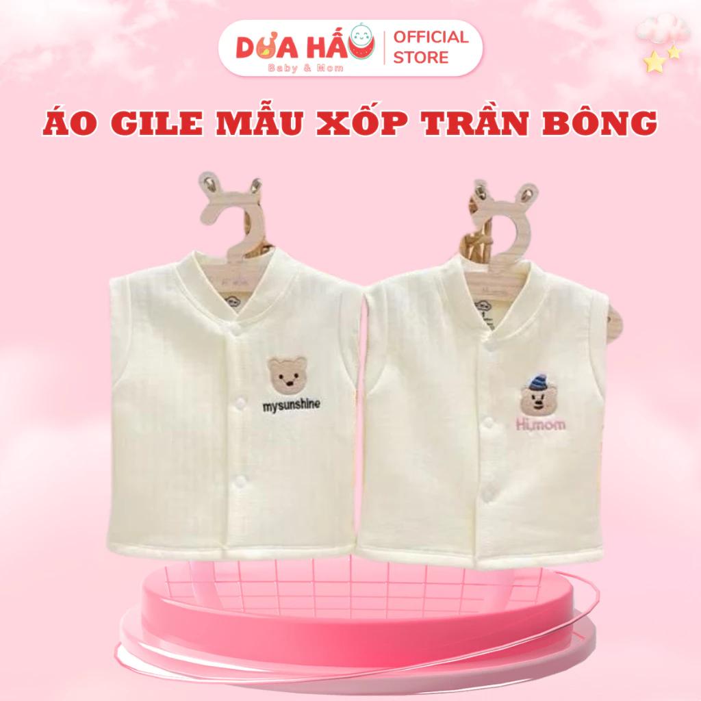 Áo Gile Mẫu Xốp Trần Bông Hoạ Tiết Thêu Nhỏ Himom Nền Trơn Mới 2024 Cho Bé