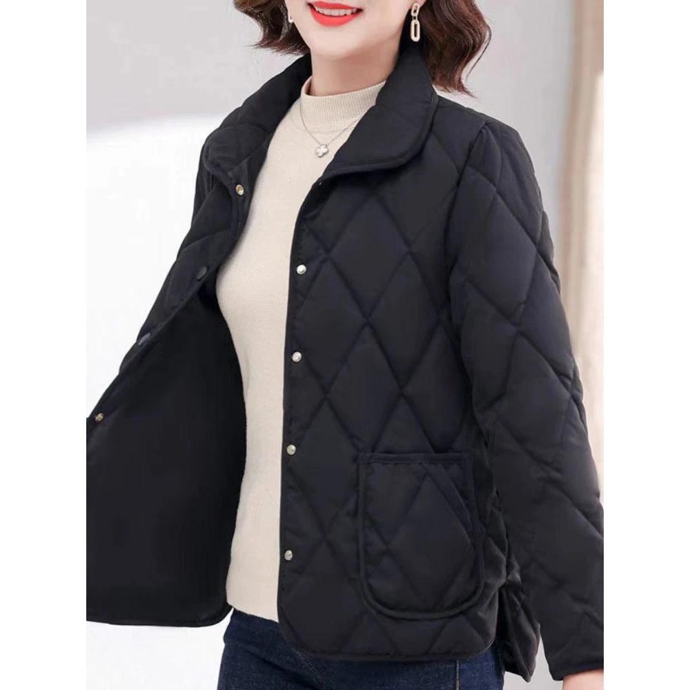 Áo khoác mẹ phong cách mới, áo khoác cotton nhỏ, áo khoác ấm thời trang đa năng cho phụ nữ