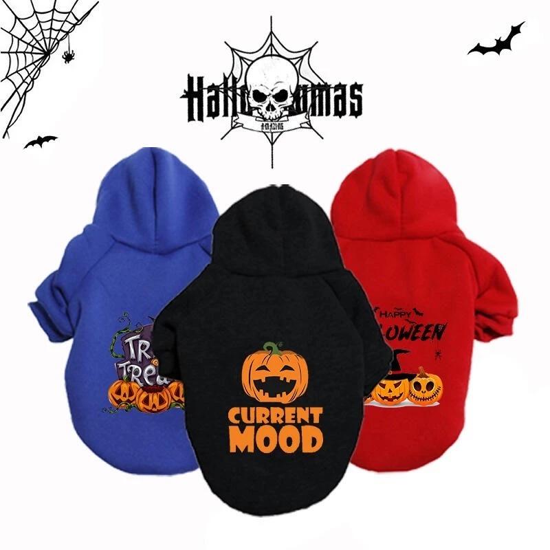 Áo len thú cưng Halloween in hình quần áo chó / mèo dễ thương để sưởi ấm