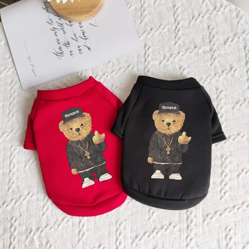 Áo sweater Không Mũ In Họa Tiết Gấu Hoạt Hình Phong Cách hip hop Cho Thú Cưng Size s-2xl