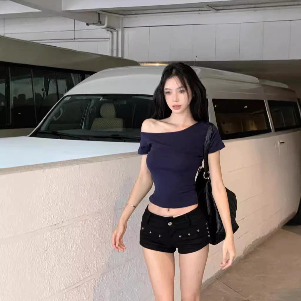Áo thun lệch vai nữ, áo thun ngắn tay