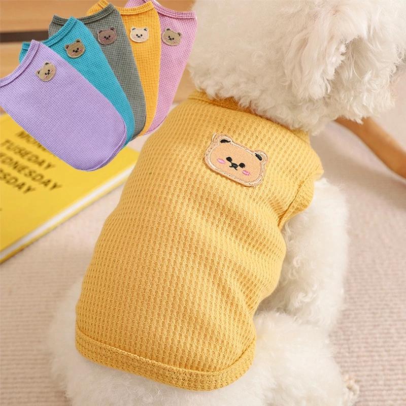Áo Thun Mỏng Thoáng Khí Hình Bánh Waffle Gấu Tzu Dành Cho Thú Cưng
