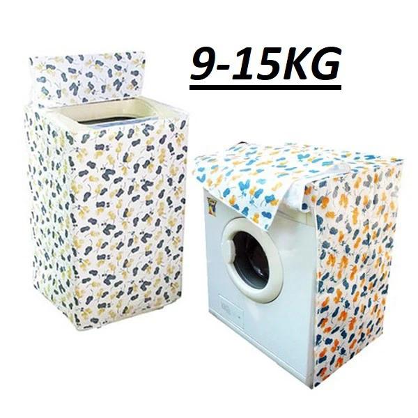 Áo trùm máy giặt vải dù Kara caro cỡ lớn 9-15kg, hoa văn nhiều họa tiết - giao ngẫu nhiên