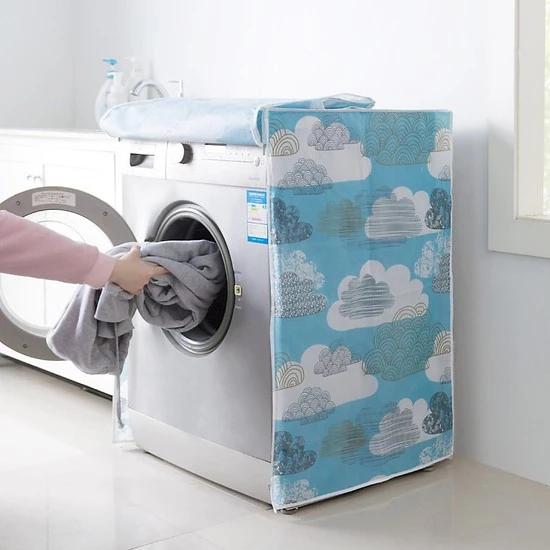 Áo trùm máy giặt VẢI TRONG SALIN chống nước - TRONG CỬA NGANG