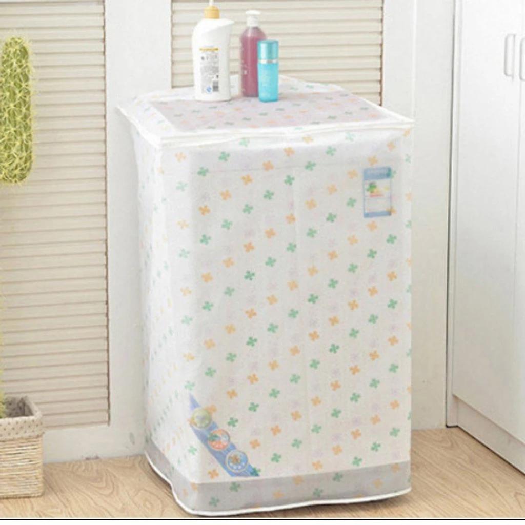 Áo trùm máy giặt VẢI TRONG SALIN chống nước - TRONG CỬA TRÊN