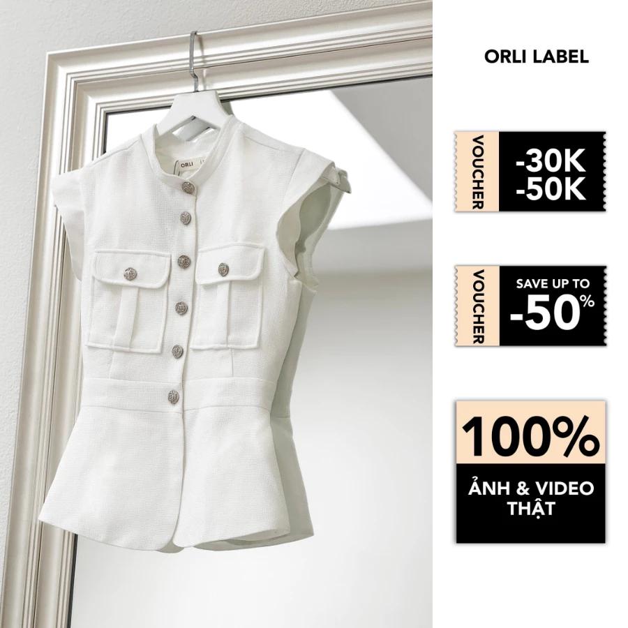 Áo tweed trắng thiết kế - Cassia Shirt