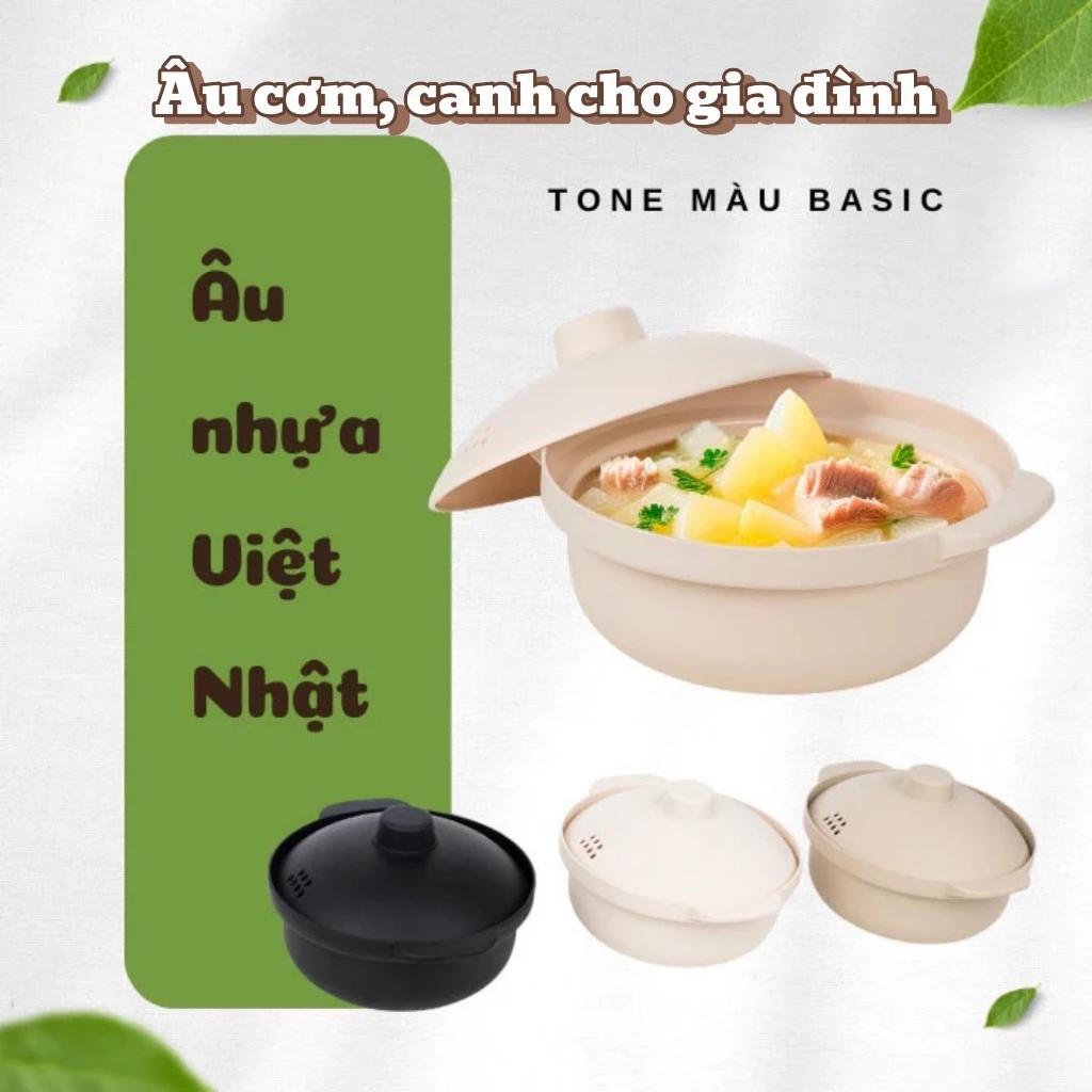 Âu nhựa phíp đựng cơm canh có nắp đậy nhựa Việt Nhật 6149 - Tô đựng cơm