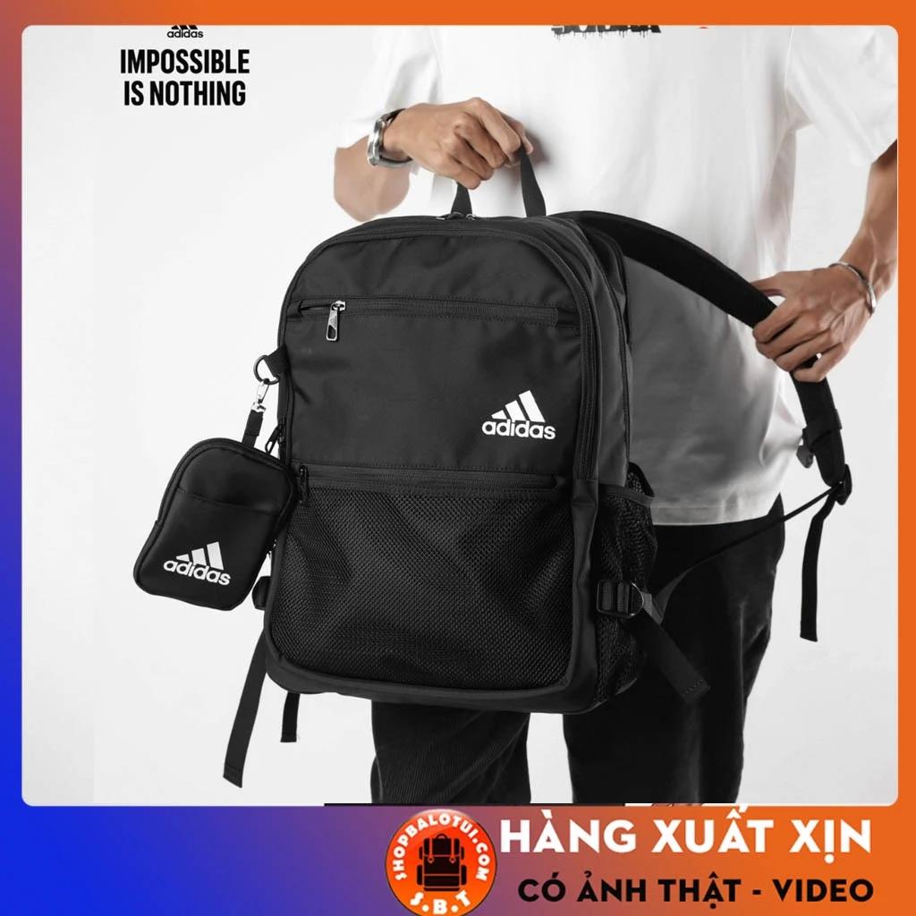 Balo đi học Adidas thời trang, Balo nam nữ ulzzang đi chơi làm đựng laptop chất vải trơn cao cấp đẹp chống nước