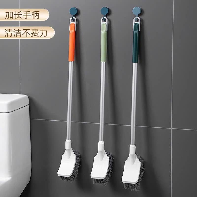 Bàn chải nhà vệ sinh ĐẦU ĐEN, cọ tolet không góc chết 005 tay cầm dài treo tường thân nhôm