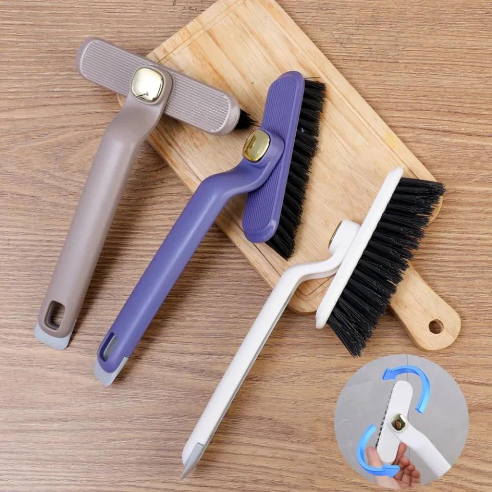 Bàn Chải Vệ Sinh Khe Hở XOAY 360 MỚI Nhà Bếp, Nhà Tắm Bằng ABS Xoay Được Không Đầu Chết Đa Năng
