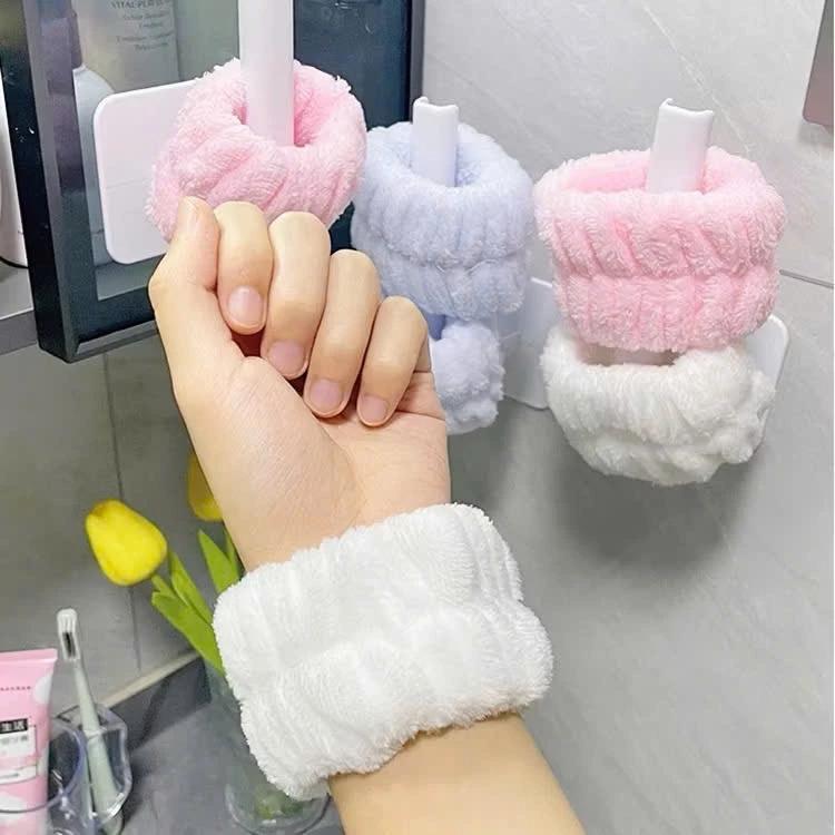Băng Đô Đeo Cổ Tay Rửa Mặt (1 Cái) Vải Co Giãn Thấm Hút Chống Tràn Nước Vào Tay Áo