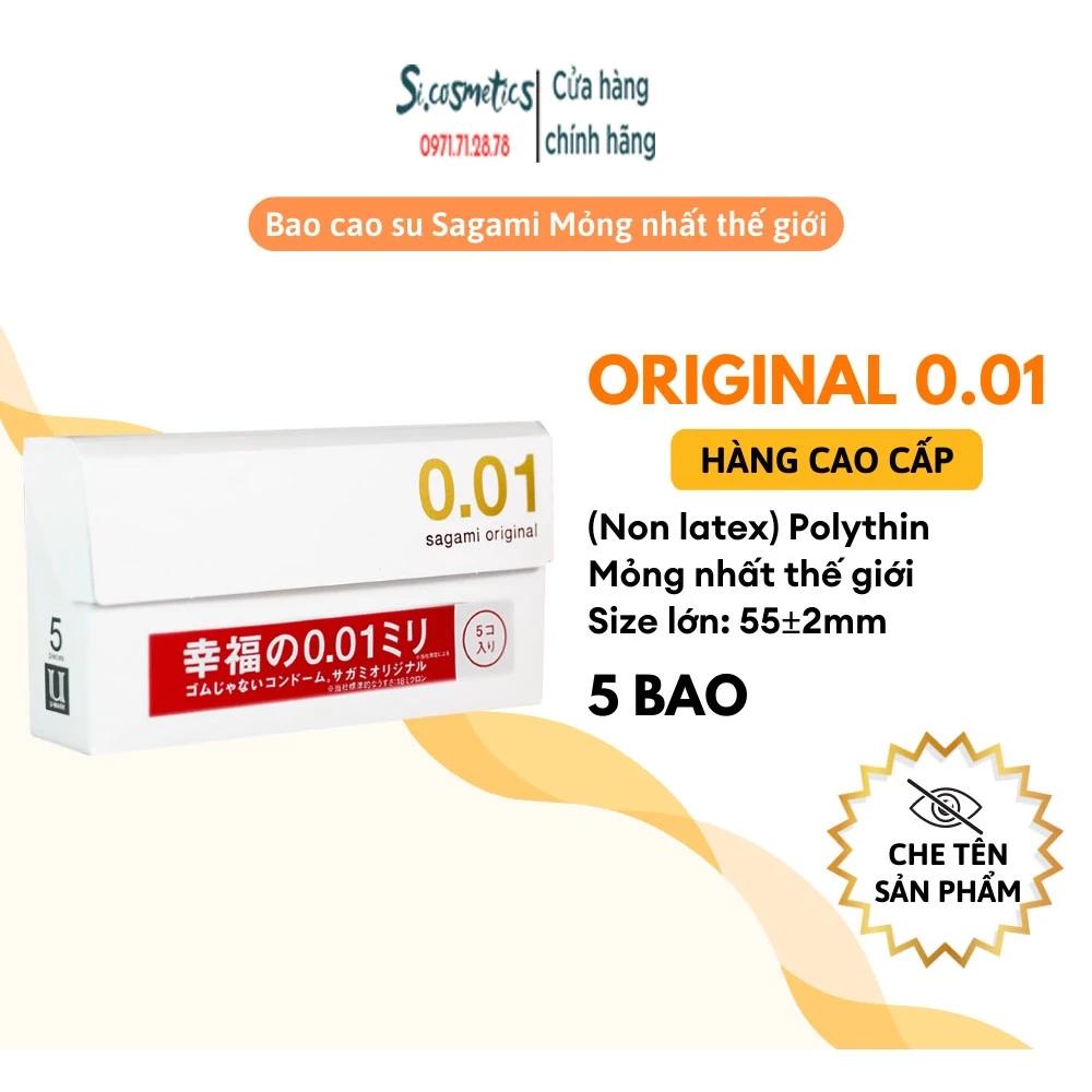 Bao cao su Sagami 001 - bcs Non latex - cao cấp siêu mỏng - 01 Hộp - Che tên sản phẩm