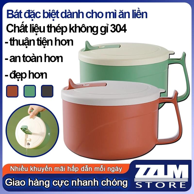 Bát Ăn Mì Bằng Thép Không Gỉ 304 Phong Cách Nhật Bản, Hàng chính hãng, có tay cầm, tích hợp lỗ thông hơi