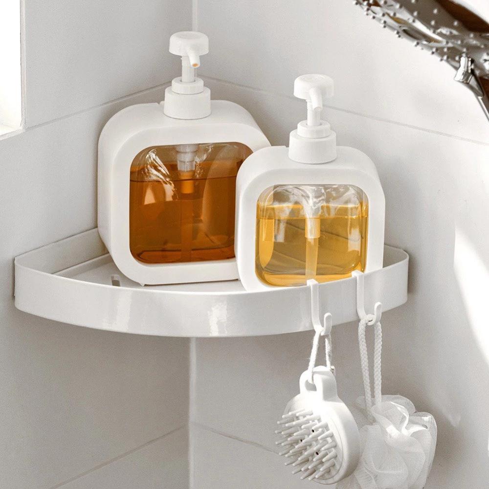 Bình chiết nước rửa tay dầu gội 500ml, chai nhựa rỗng đựng nước rửa bát có vòi nhấn cute - màu trắng