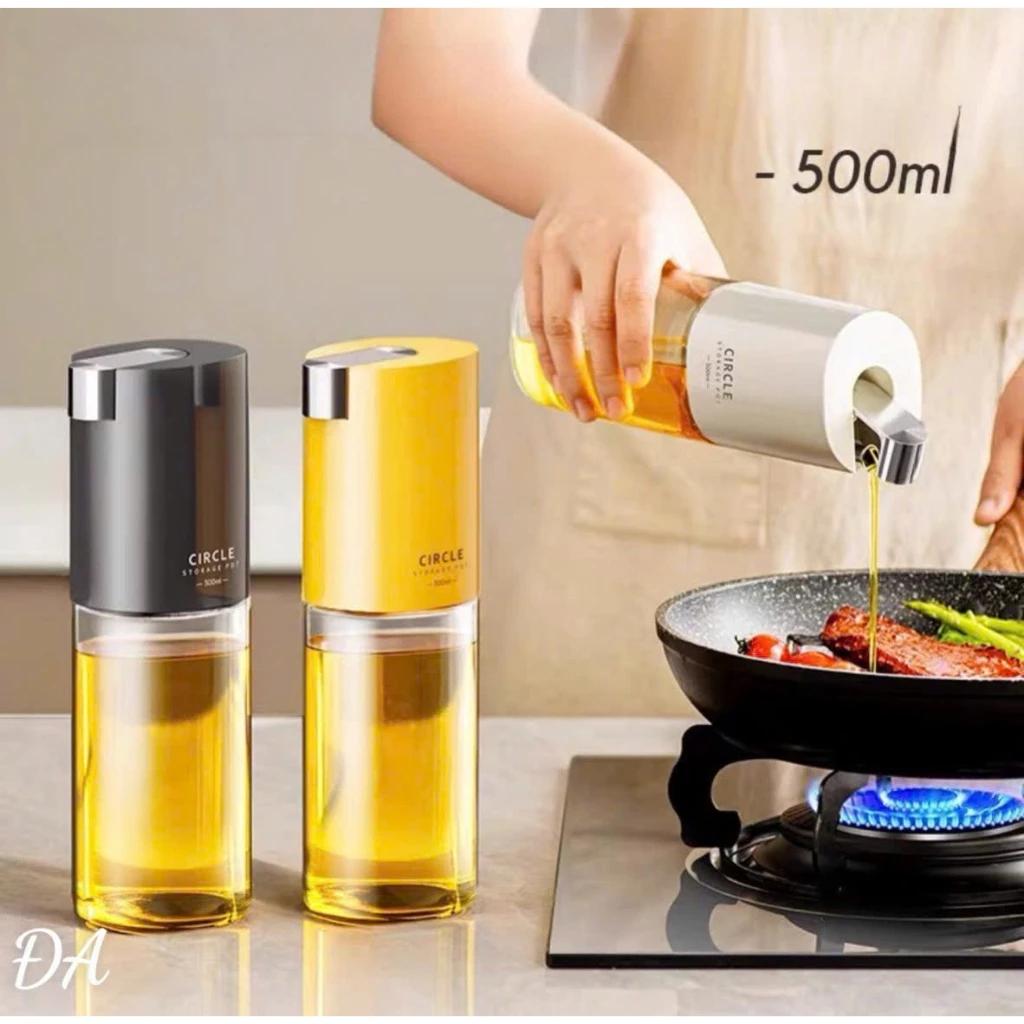 Bình đựng dầu ăn nắp tự đóng mở 500ml AAB079 - chai dầu ăn thủy tinh cao cấp