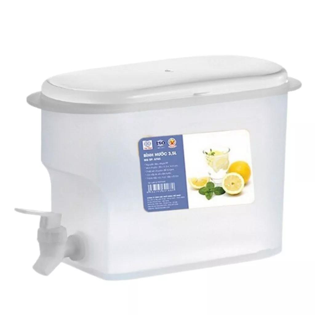 Bình đựng nước có vòi để tủ lạnh dung tích 3.5L, bình đựng nước trái cây, detox, đựng trà sữa - màu ngẫu nhiên