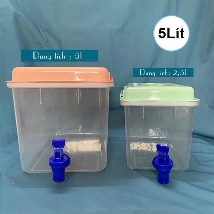 Bình đựng nước nhựa VIỆT NHẬT 5L 6628-2 tiện dụng - Bình đựng nước có vòi để tủ lạnh 5L